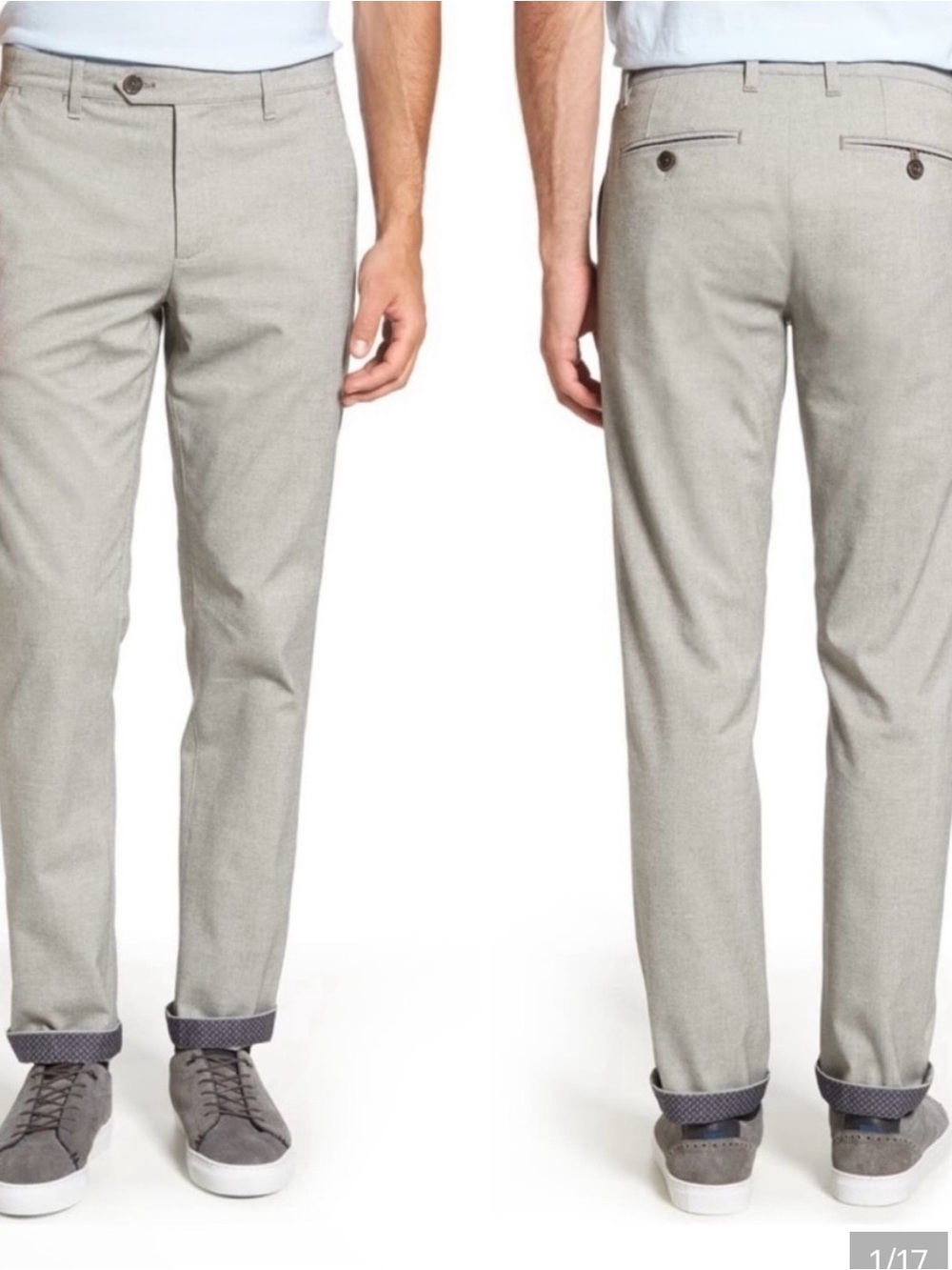 Ted Baker London Classic Fit Grey Trousers Pants 33R